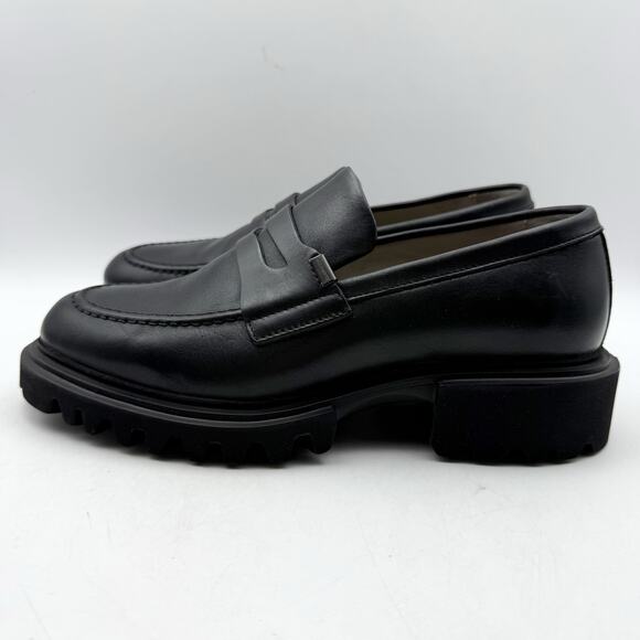 Allsaints Womens Lola Loafer Flats EU 39 US 9 Black Leather EUC - Picture 8 of 14